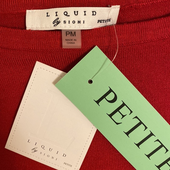 Red sweater with some sequin on the sleeve for women,MP - Picture 6 of 9